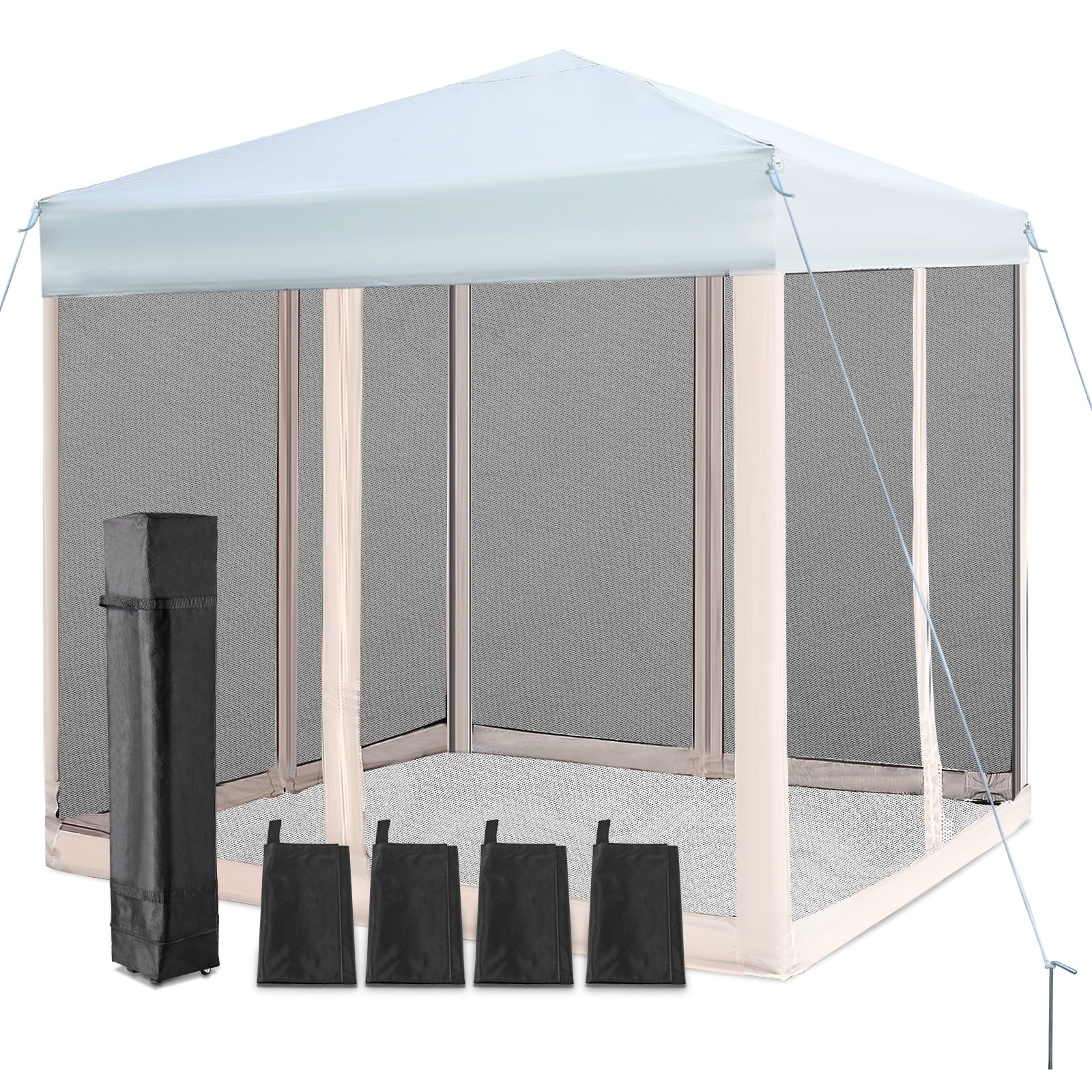 10' x 10' Outdoor Pop-up Canopy Tent with Mesh Sidewalls T4981
