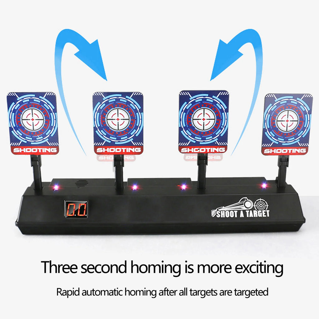 Electronic Scoring Shooting Targets, 4 Targets LED Light Auto Reset P15814