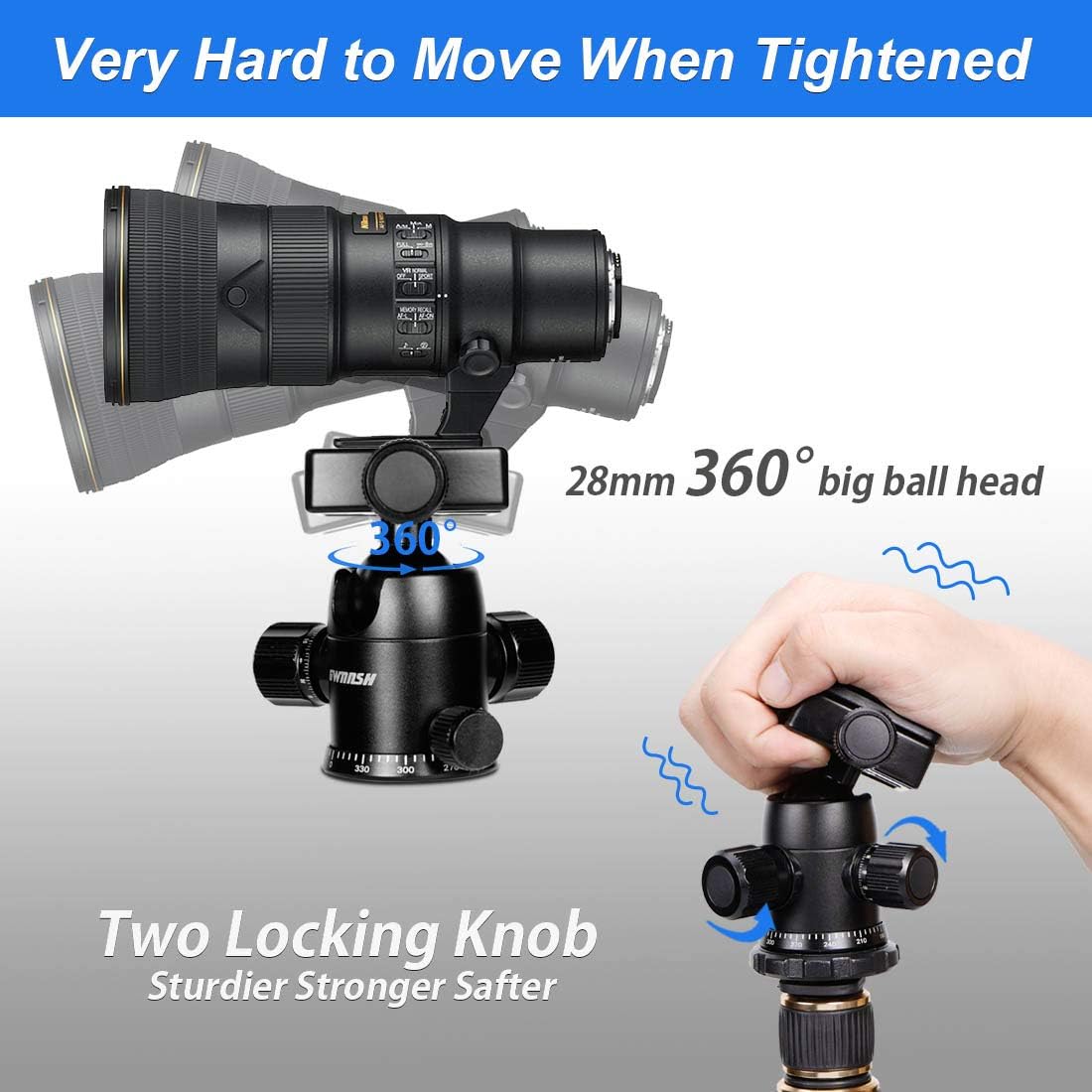 58" Aluminum Travel Tripod with Ball Head M366508