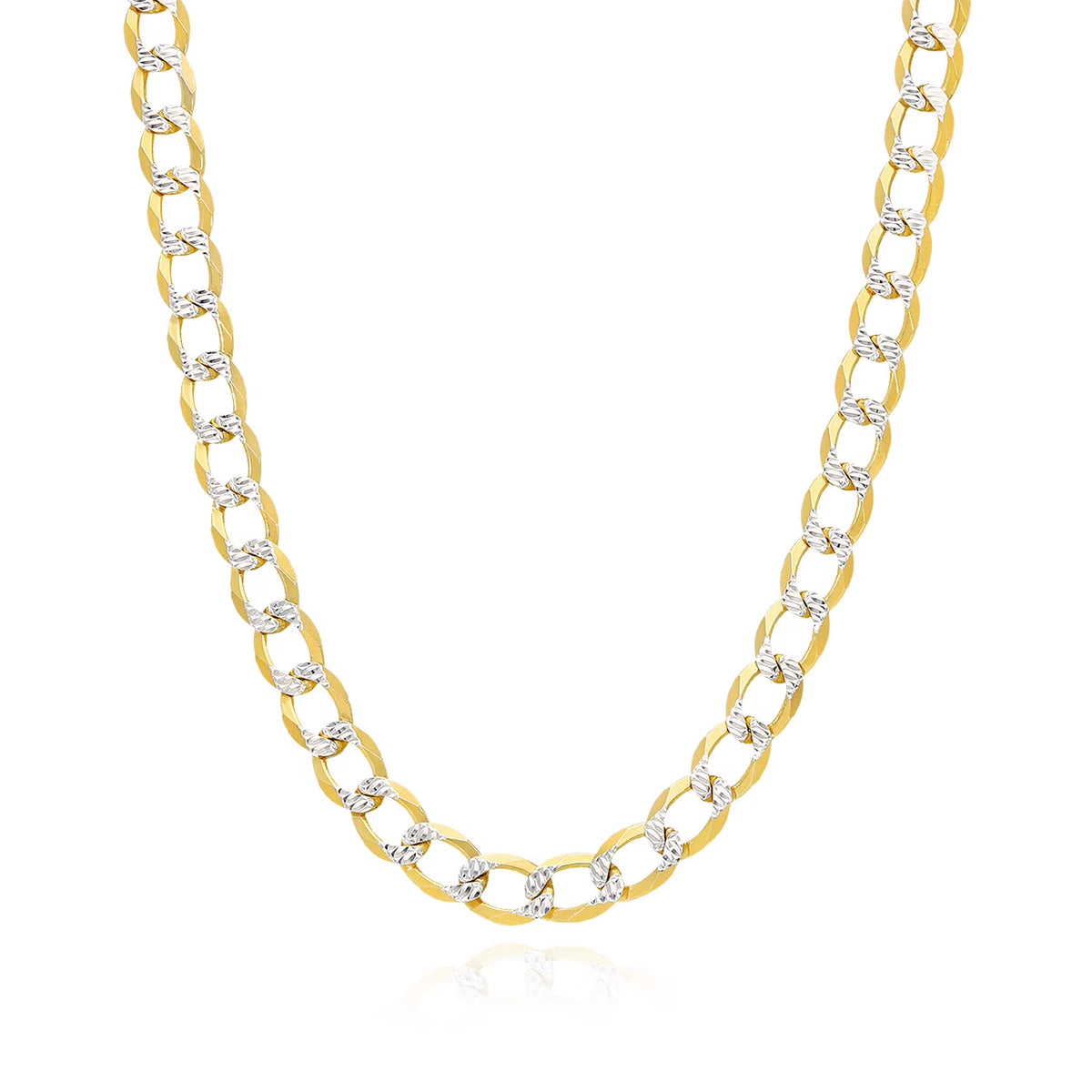 18K Gold Over Silver Diamond-Cut Cuban Chain Necklace 20"-26" H178