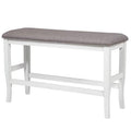 White Fabric Padded Counter Height Bench Z349008
