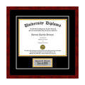 Black 3/4x22 Single Diploma Frame with Double Matting T9101