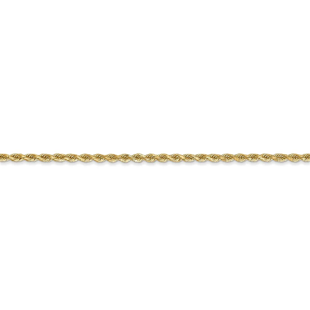 14kt Yellow Gold Diamond-Cut Rope Chain 24 inch Lobster Clasp H76310