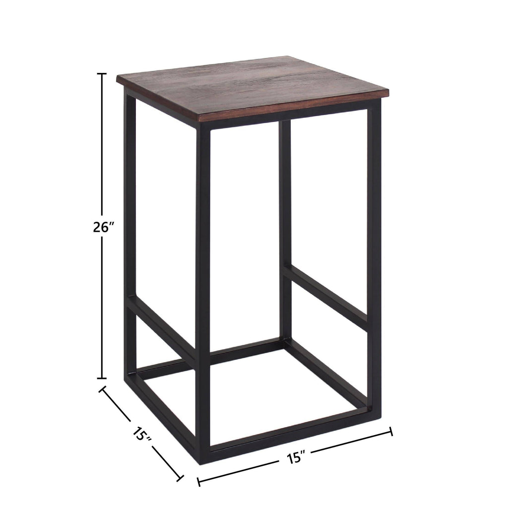 Brown Iron Rosewood Counter Stool O37259