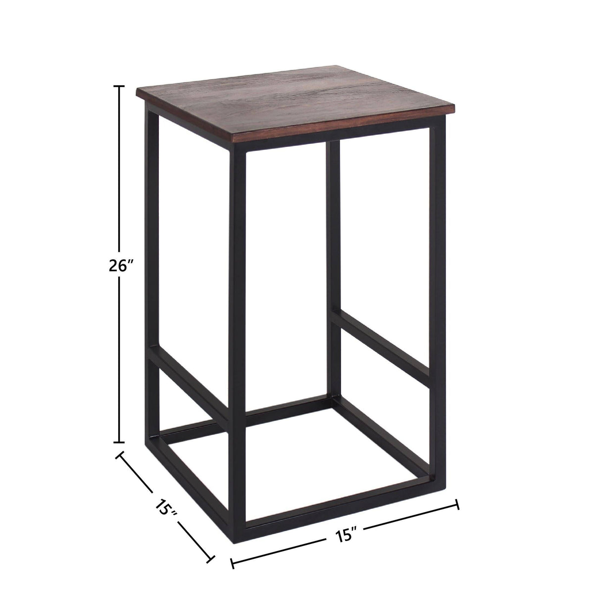 Brown Iron Rosewood Counter Stool O37259