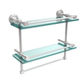 Polished Chrome Double Glass Shelf with Towel Bar G885