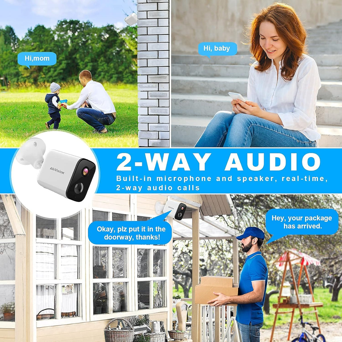 Wireless 1080P WiFi Outdoor Security Camera with Night Vision and Motion Detection H8886