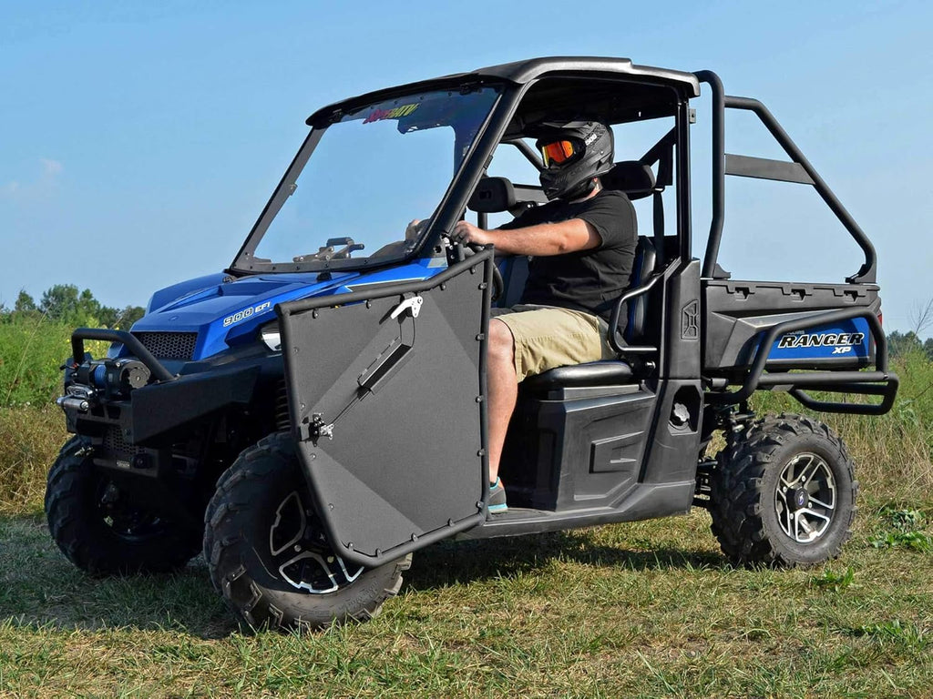 Aluminum Doors for Polaris Ranger XP 1000, Powder Coated Black, Pre-Assembled S7474