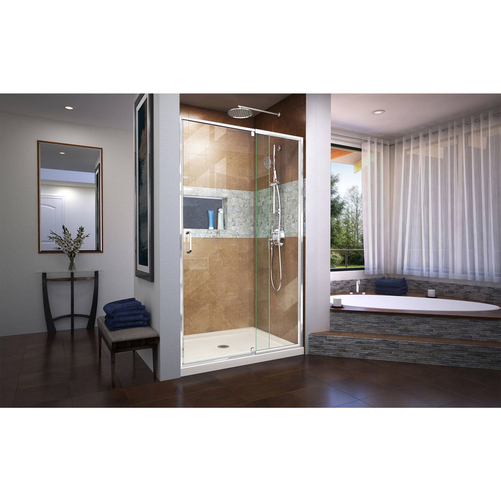 Semi-Frameless Pivot Shower Door in Chrome J2715