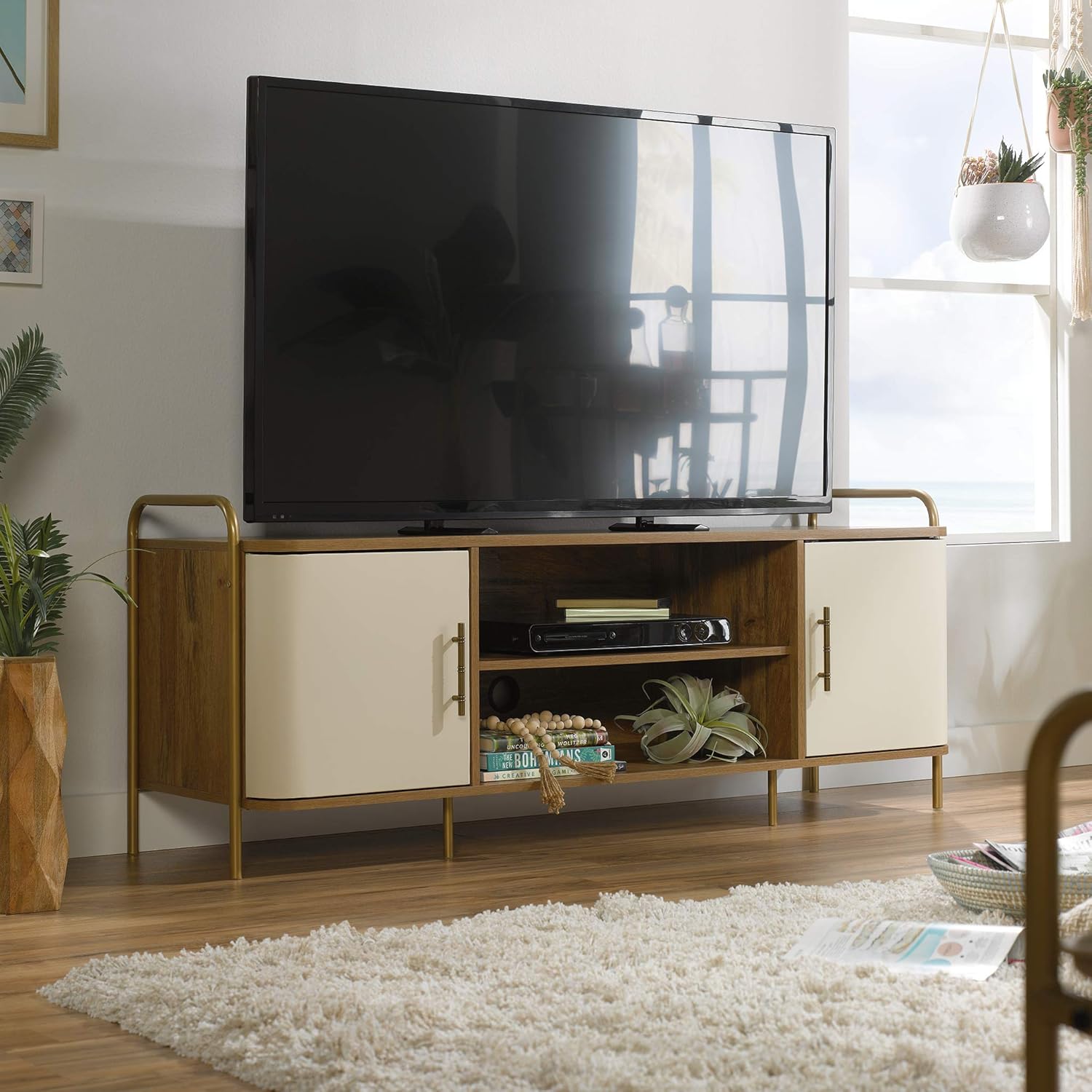 Sindoori Mango Finish Entertainment Credenza D665