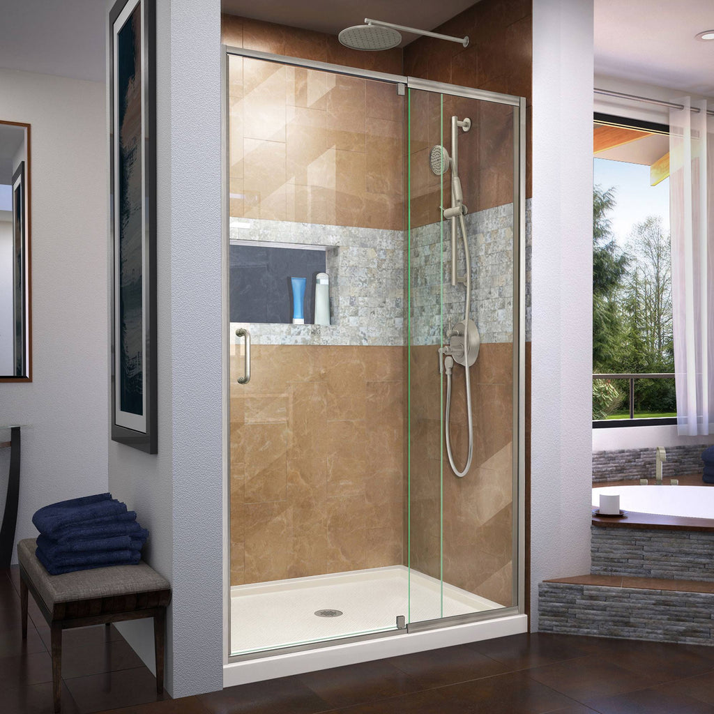 Semi-Frameless Pivot Shower Door in Chrome J2715
