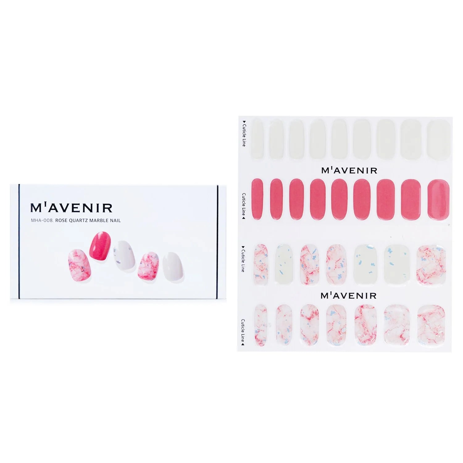 32pcs Pink Marble Nail Sticker C6948