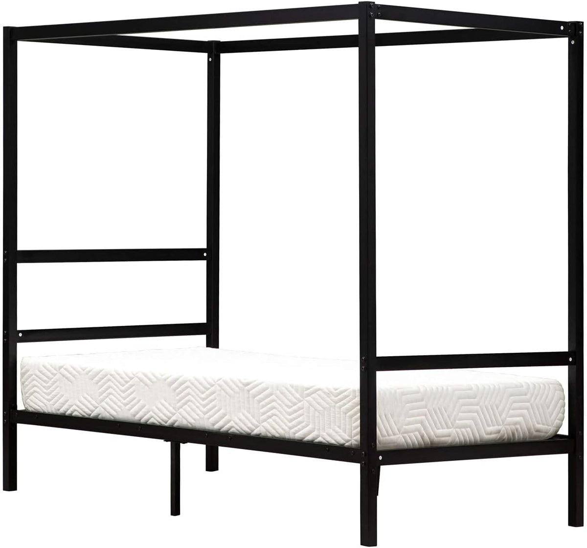 Black Twin Size Canopy Bed Frame T494
