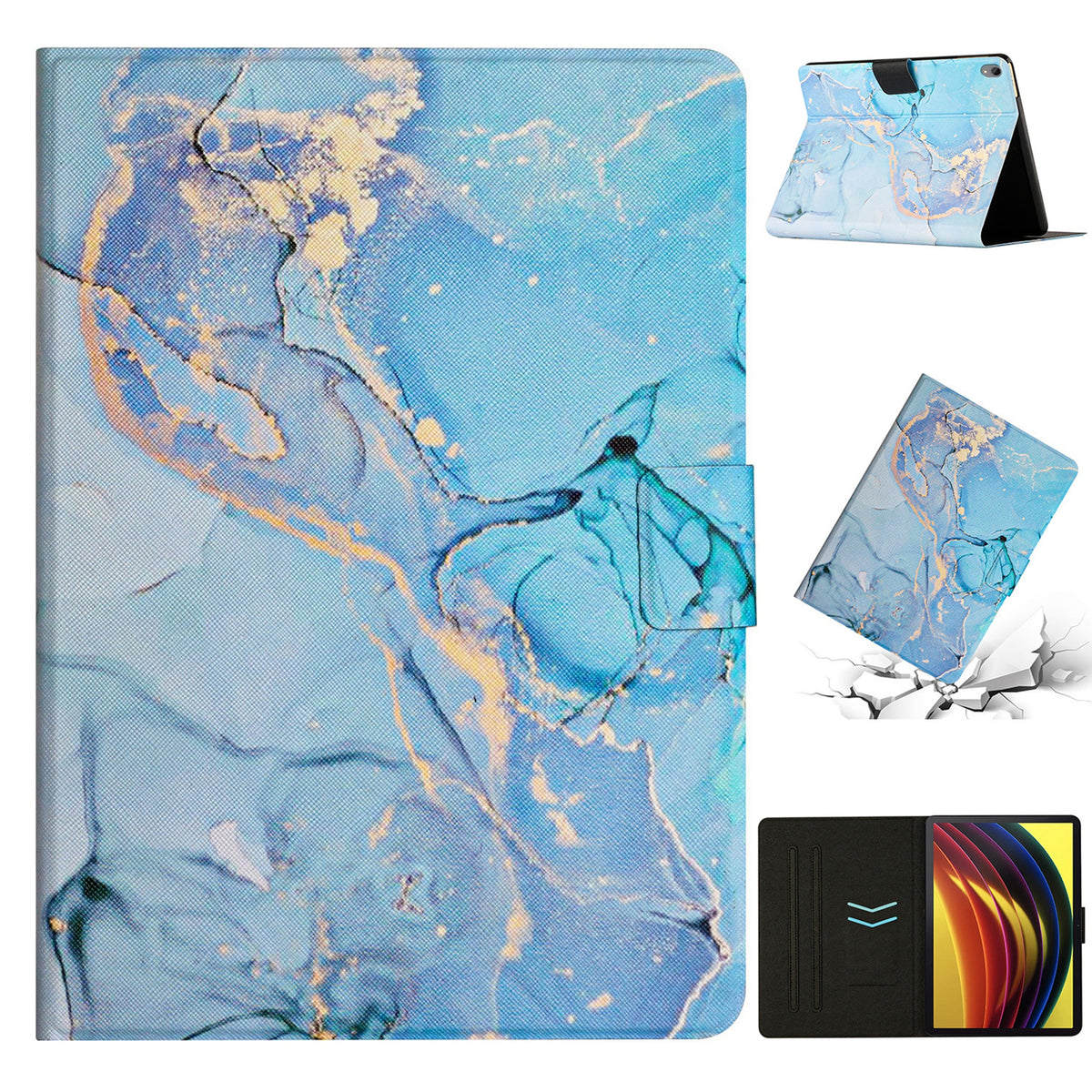 Blue Marble PU Leather Flip Case with Card Holder F94405