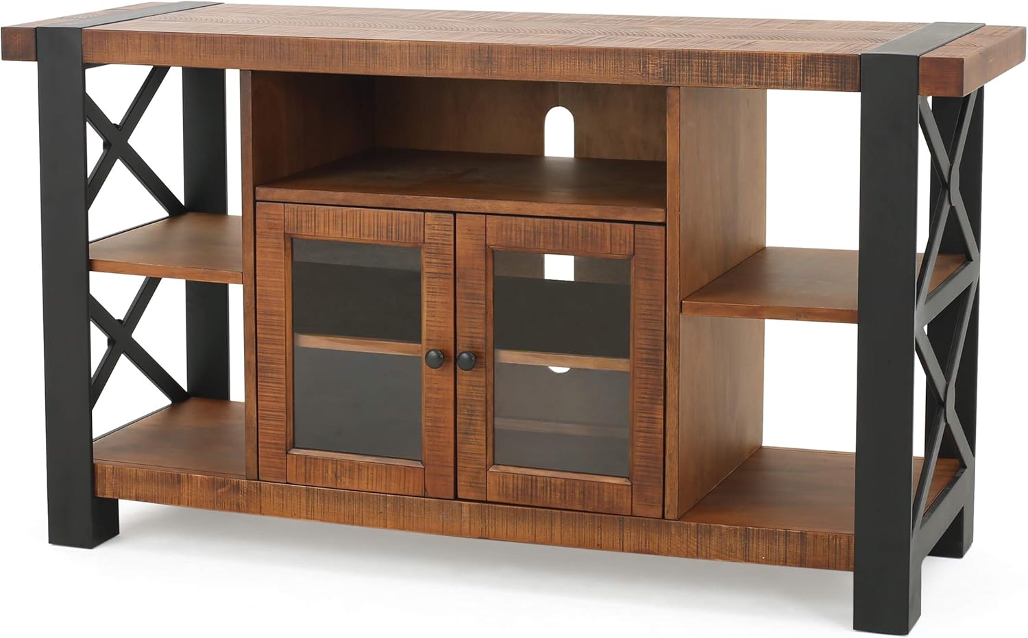 Natural Wood TV Console with Cabinets S565