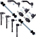12pc Front Suspension Kit with Tie Rod Ends Ball Joints Sway Bars Idler Arm Pitman Arm D752942