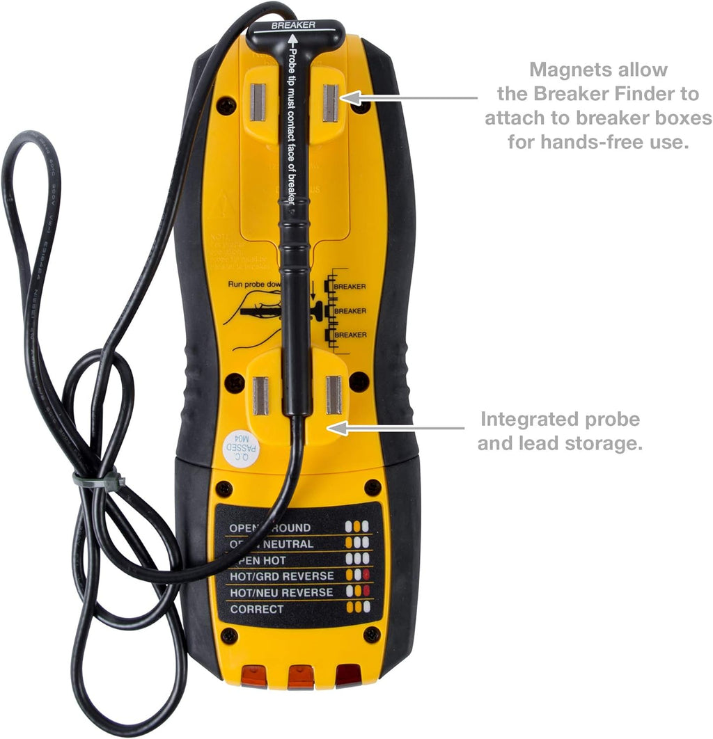 Circuit Breaker Finder and GFCI Tester, Yellow, Pack of 2 G2549