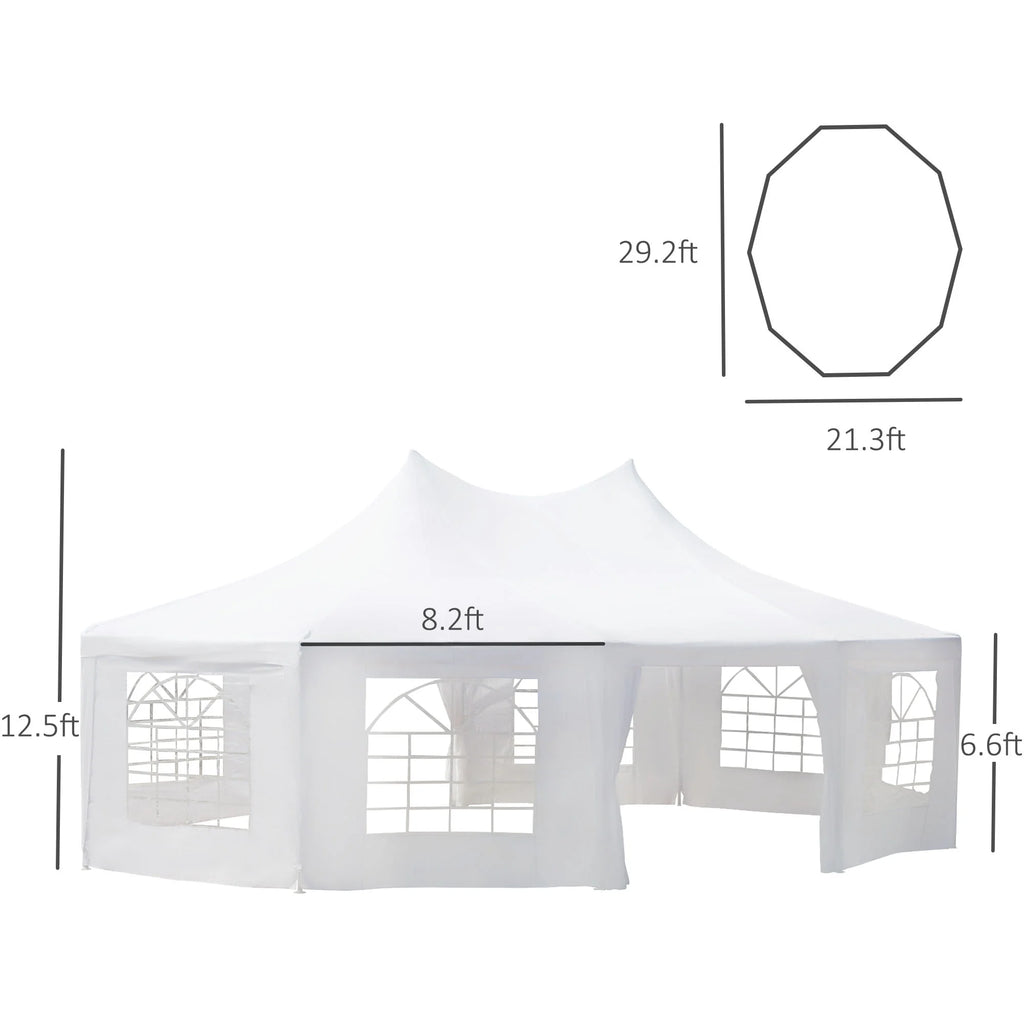 Canopy Party Event Tent with 2 Pull-Back Doors and Windows H288