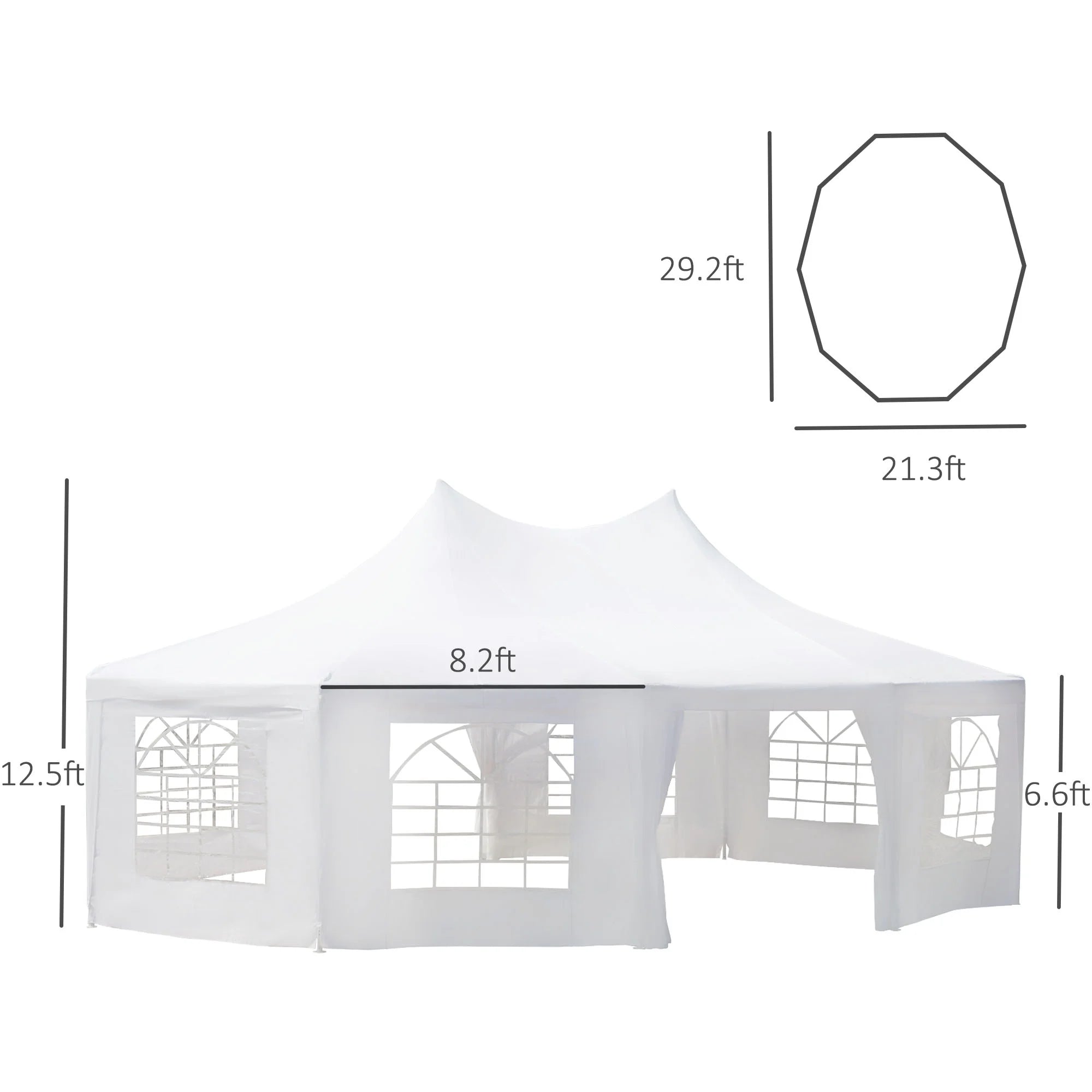Canopy Party Event Tent with 2 Pull-Back Doors and Windows H288