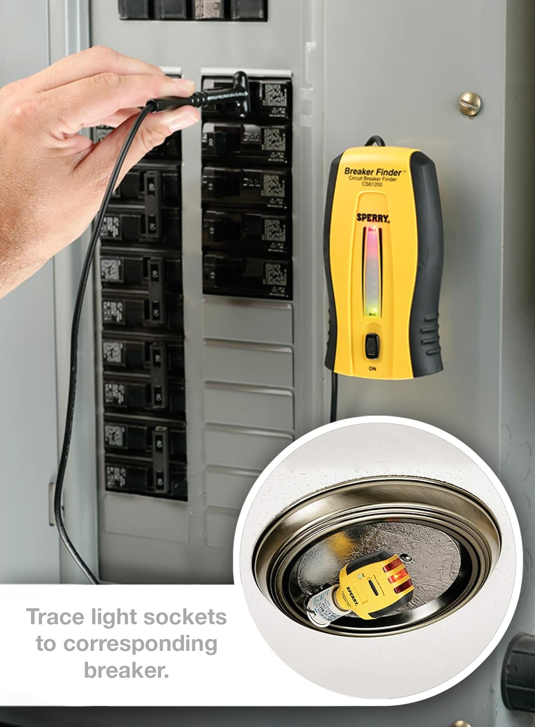 Circuit Breaker Finder and GFCI Tester, Yellow, Pack of 2 G2549