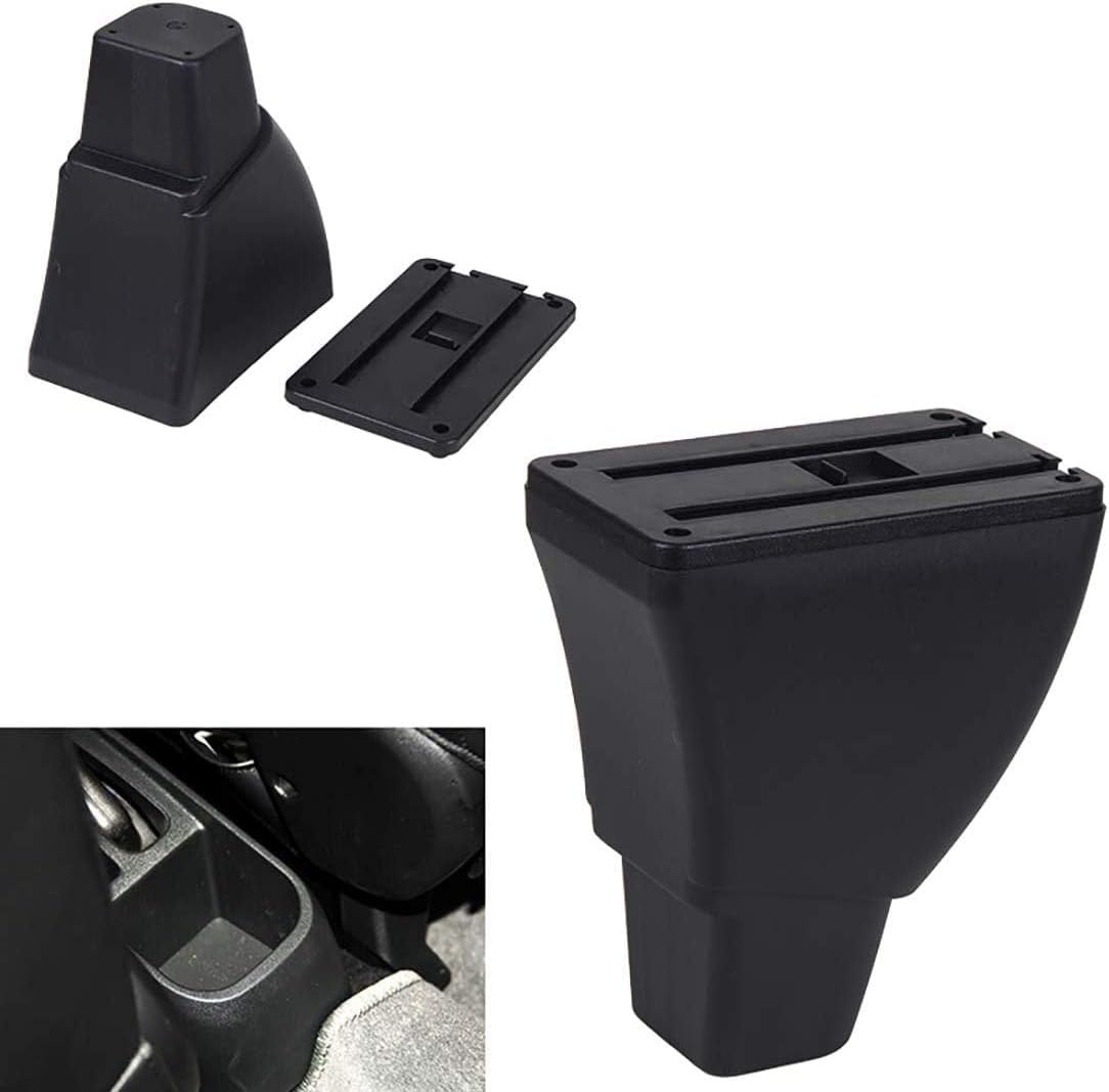 Black Leather Car Center Console Armrest Box with Charging 3 USB Ports, Pack of 2 J775485