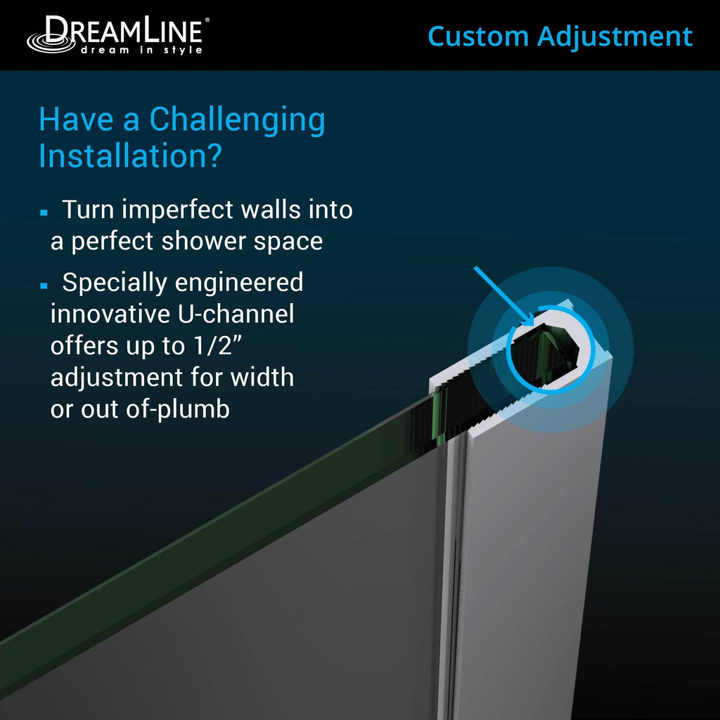 Satin Black Frameless Hinged Shower Door K177544