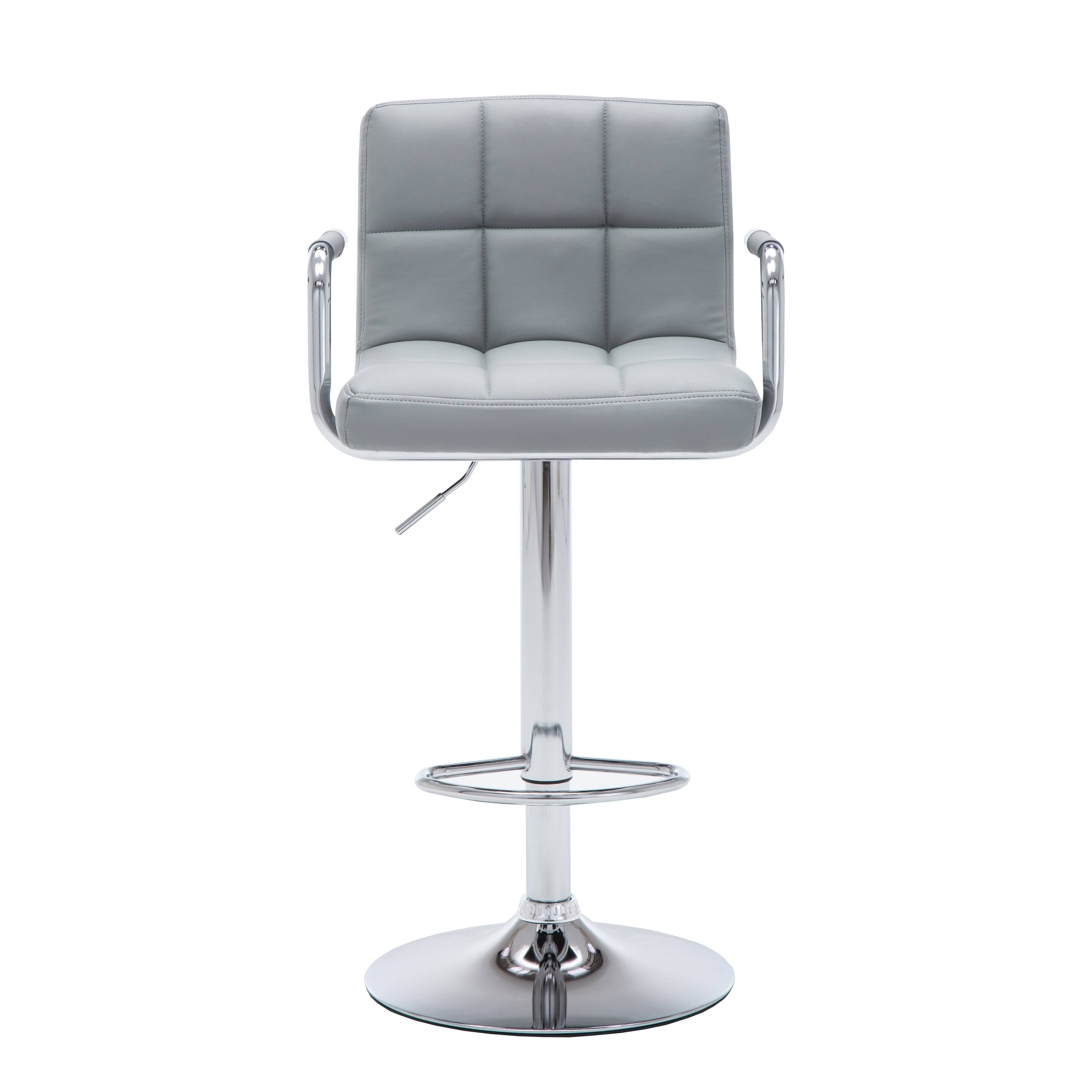 Black Faux Leather Swivel Barstools Set of 3 U288