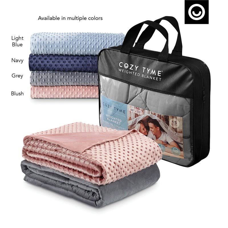 72 x 80 in. Blush Weighted Blanket - 25 lbs J3098