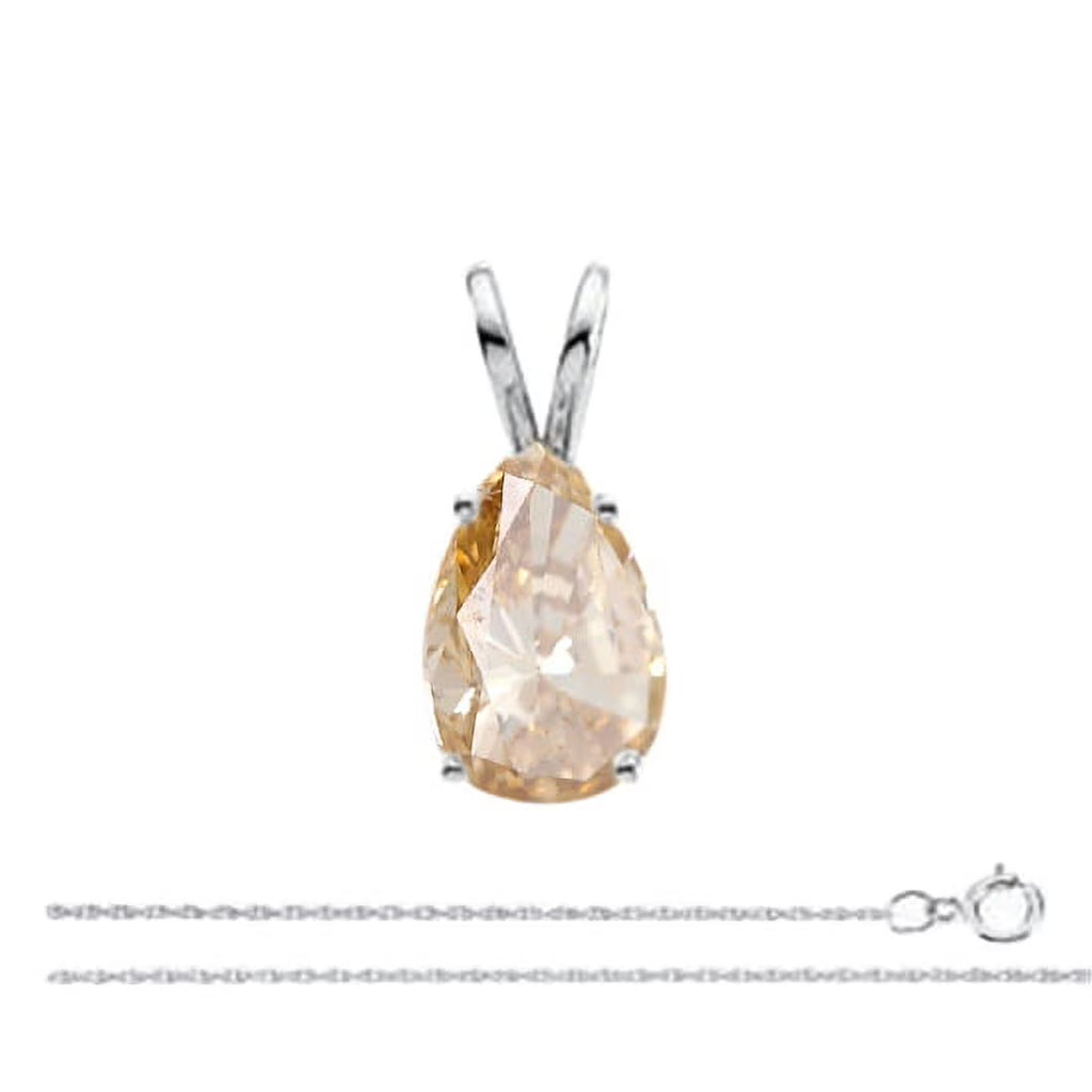 14k White Gold Diamond Solitaire Pendant Necklace Q6051