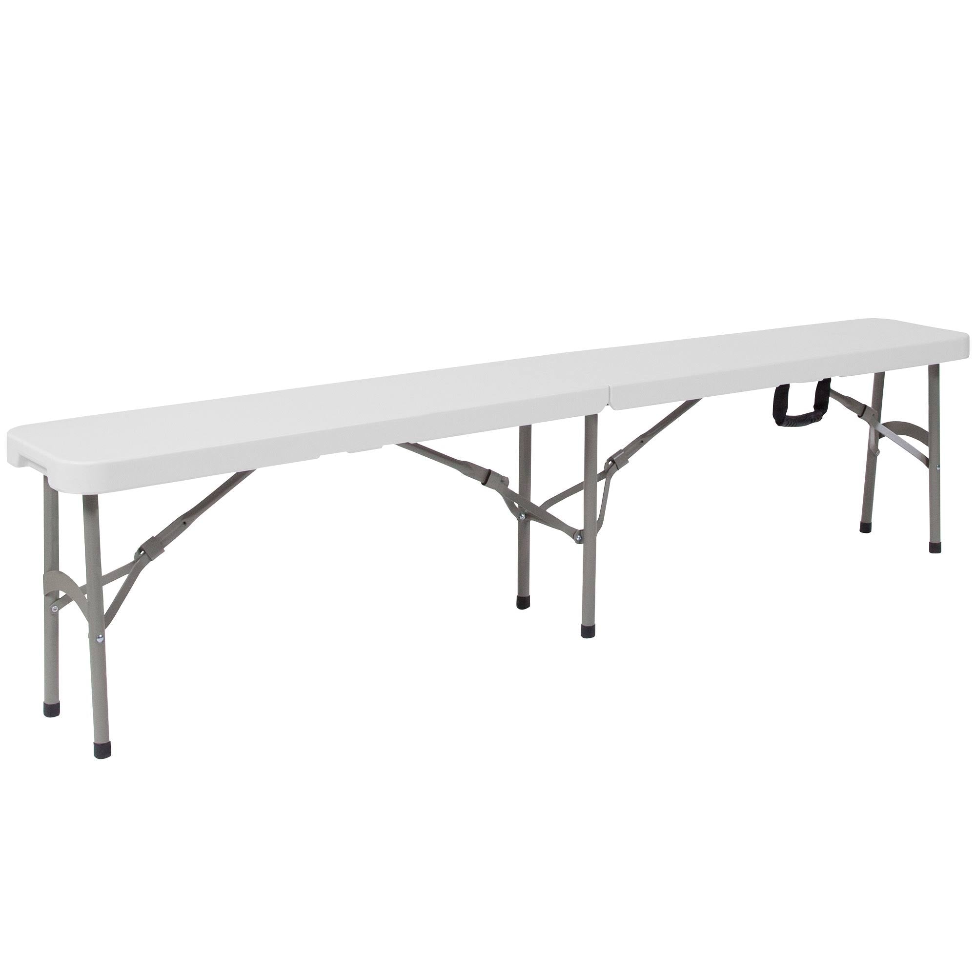 White Plastic Bi-Fold Folding Bench with Carrying Handle P2521