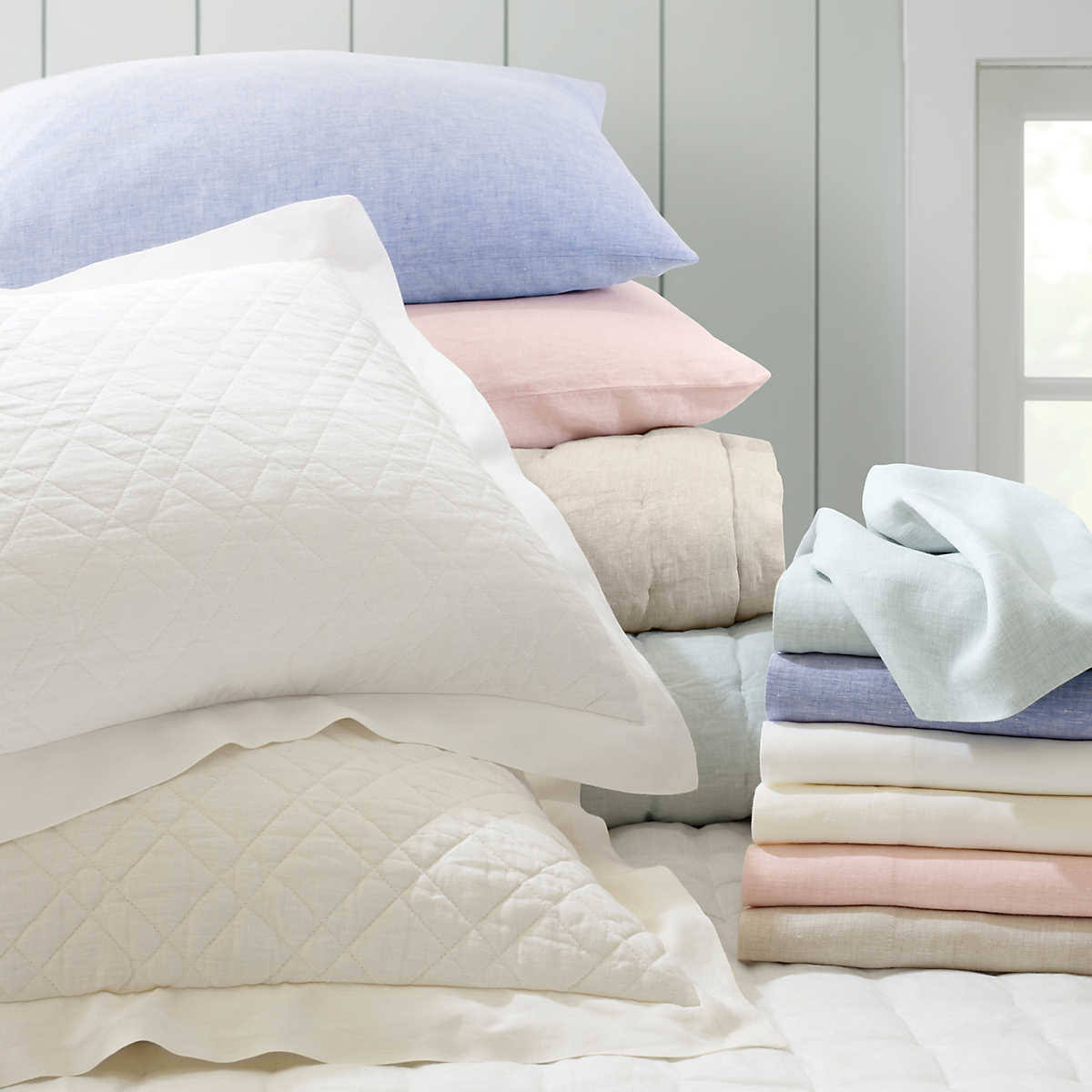 French Blue Linen Duvet Cover Twin S259627