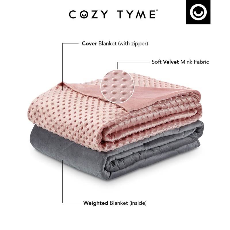 72 x 80 in. Blush Weighted Blanket - 25 lbs J3098