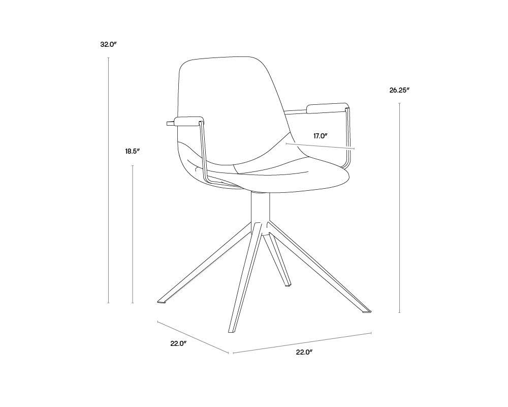 Swivel Dining Armchair Black O8817