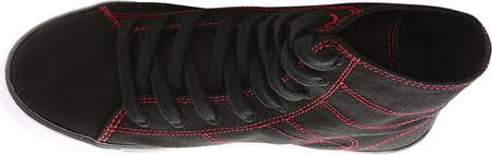 Black / Red Canvas High Tops J9997