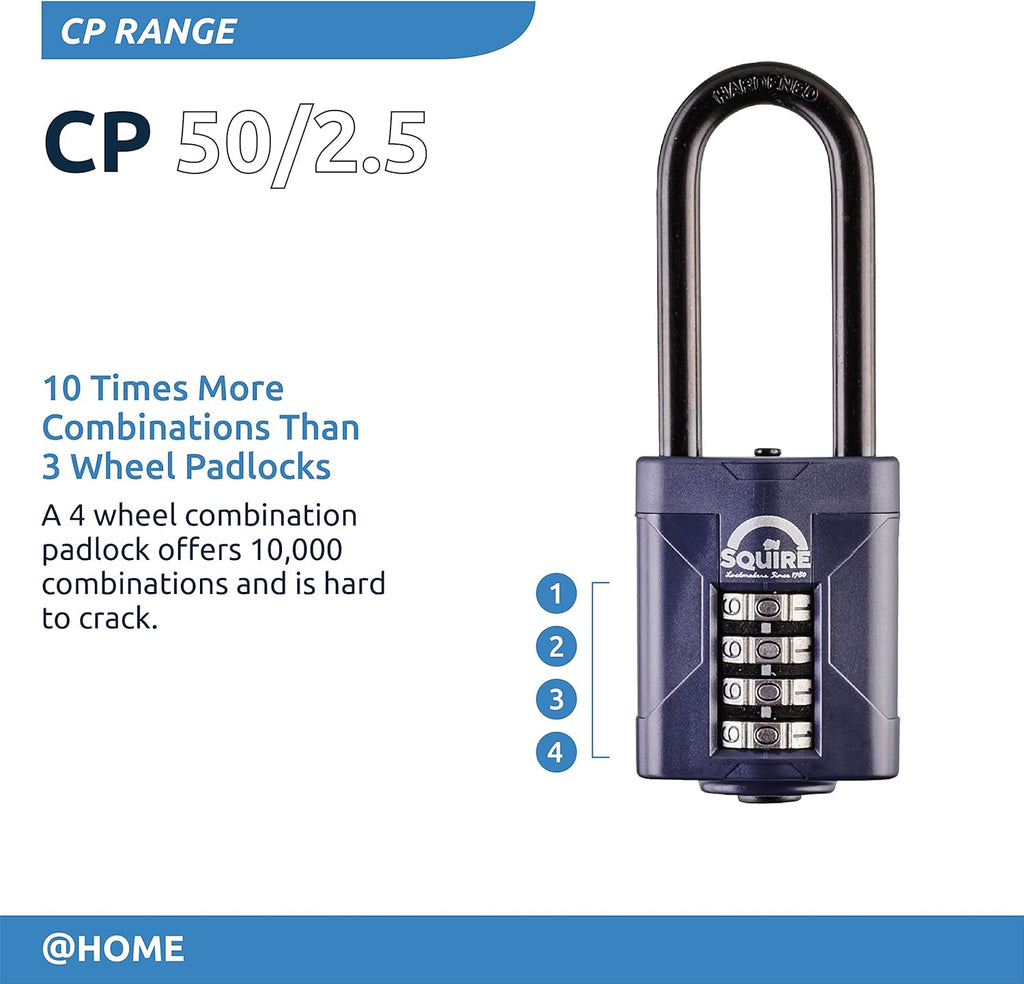 Blue 50 mm Alloy Steel 4 Wheel Combination Padlock, Pack of 2 U598