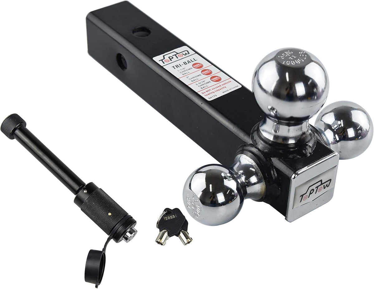 Tri Ball Hitch Mount, Chrome Balls, 2" Receiver, Pack of 2 A4362