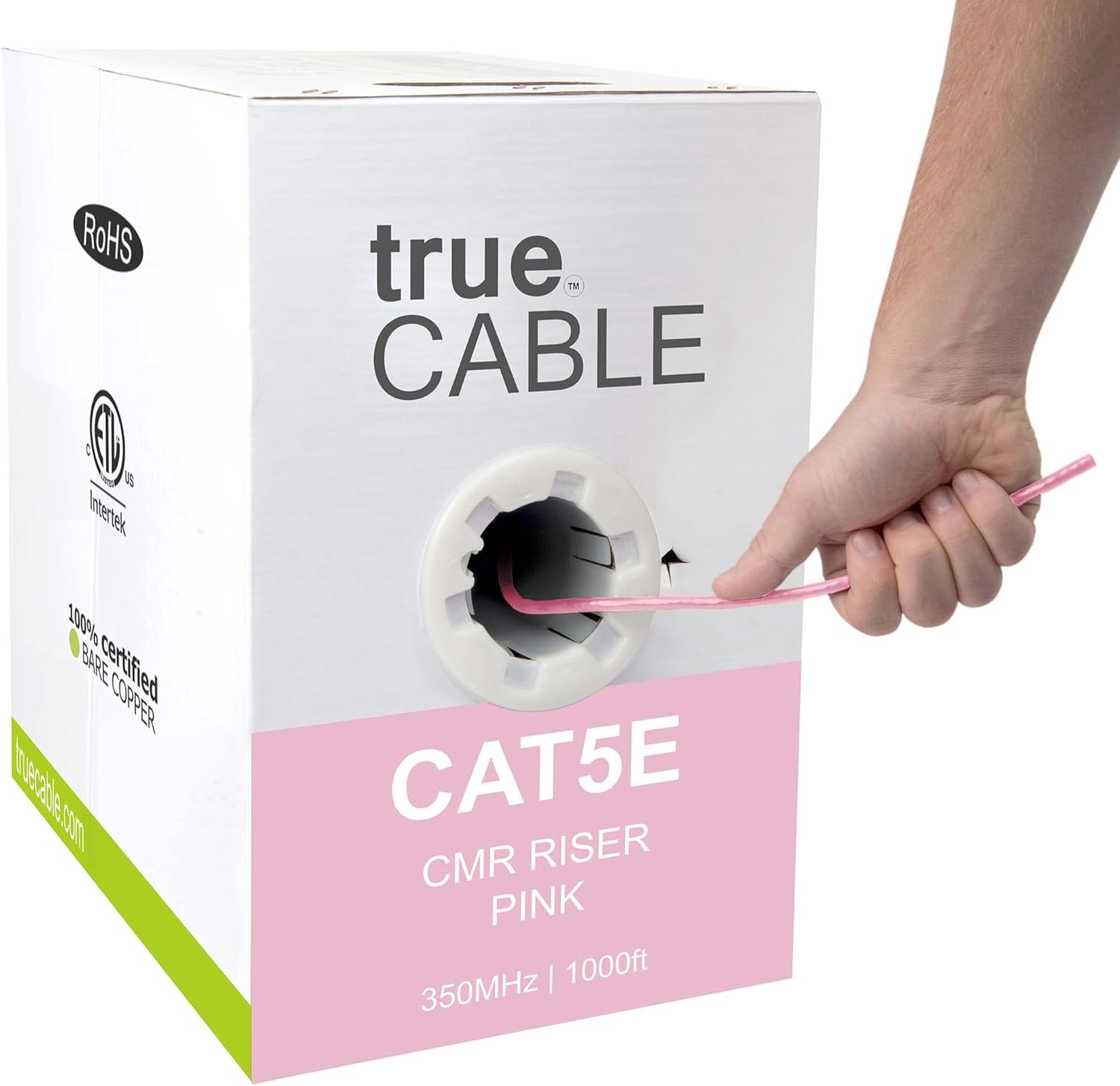 1000ft Blue 24AWG 4 Pair Solid Bare Copper Bulk Ethernet Cable W5341